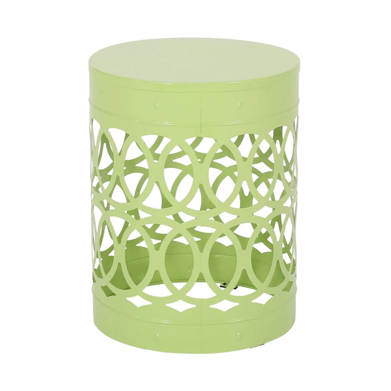 Metal End Table Outdoor Lace Cut Iron Side Table by Christopher Knight Home