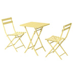 3 Piece Yellow Foldable Outdoor Patio Bistro Sets