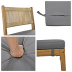 5 Pieces Outdoor Acacia Wood Table and Chair Set with Thick Cushions