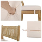 5 Pieces Outdoor Acacia Wood Table and Chair Set with Thick Cushions