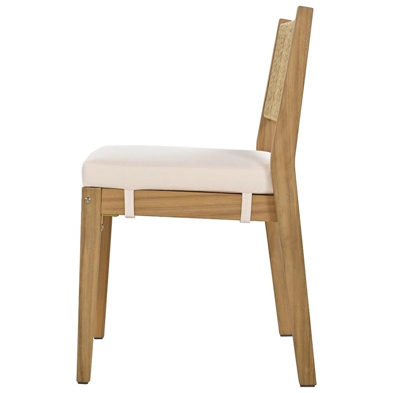 5 Pieces Outdoor Acacia Wood Table and Chair Set with Thick Cushions