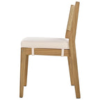 5 Pieces Outdoor Acacia Wood Table and Chair Set with Thick Cushions