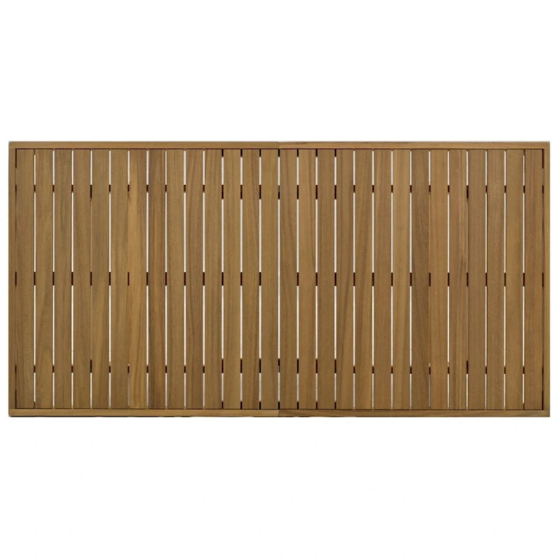 5 Pieces Outdoor Acacia Wood Table and Chair Set with Thick Cushions