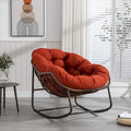 Padded Cushion Rocker Recliner Chair Outdoor for Front Porch - 43.70D x 37.20W x 31.50H