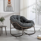 Padded Cushion Rocker Recliner Chair Outdoor for Front Porch - 43.70D x 37.20W x 31.50H