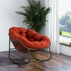 Padded Cushion Rocker Recliner Chair Outdoor for Front Porch - 43.70D x 37.20W x 31.50H