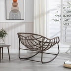 Padded Cushion Rocker Recliner Chair Outdoor for Front Porch - 43.70D x 37.20W x 31.50H