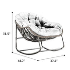 Padded Cushion Rocker Recliner Chair Outdoor for Front Porch - 43.70D x 37.20W x 31.50H