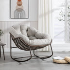 Padded Cushion Rocker Recliner Chair Outdoor for Front Porch - 43.70D x 37.20W x 31.50H