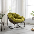 Padded Cushion Rocker Recliner Chair Outdoor for Front Porch - 43.70D x 37.20W x 31.50H