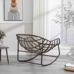 Padded Cushion Rocker Recliner Chair Outdoor for Front Porch - 43.70D x 37.20W x 31.50H