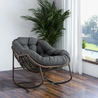 Padded Cushion Rocker Recliner Chair Outdoor for Front Porch - 43.70D x 37.20W x 31.50H