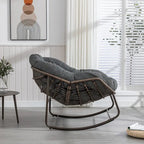Padded Cushion Rocker Recliner Chair Outdoor for Front Porch - 43.70D x 37.20W x 31.50H