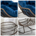 Padded Cushion Rocker Recliner Chair Outdoor for Front Porch - 43.70D x 37.20W x 31.50H
