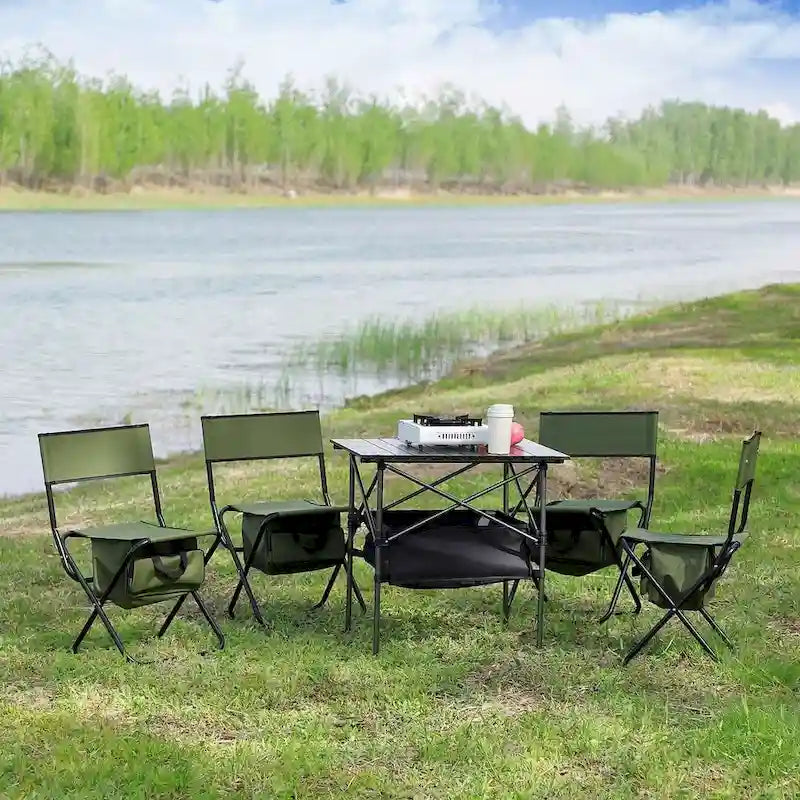 5-Piece Folding Outdoor Table and Chairs Set