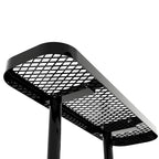 Commercial Grade Expanded Mesh Metal Outdoor Picnic Table with Anchors - 79.75D x 79.75W x 28.75H