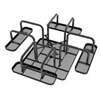 Commercial Grade Expanded Mesh Metal Outdoor Picnic Table with Anchors - 79.75D x 79.75W x 28.75H