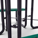 Commercial Grade Expanded Mesh Metal Outdoor Picnic Table with Anchors - 79.75D x 79.75W x 28.75H