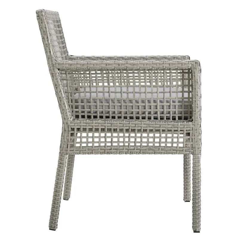 Aura Dining Armchair Outdoor Patio Wicker Rattan Set of 4