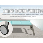 Adjustable Patio Chaise Lounge with Side Table and Wheel (Set of 3 )