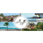 Adjustable Patio Chaise Lounge with Side Table and Wheel (Set of 3 )