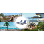 Adjustable Patio Chaise Lounge with Side Table and Wheel (Set of 3 )