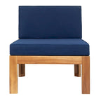 Patio Wood 5-Piece Sectional Sofa Seating Group Set with Cushions