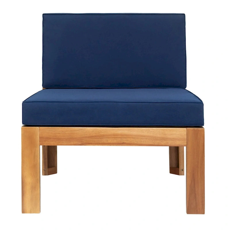 Patio Wood 5-Piece Sectional Sofa Seating Group Set with Cushions