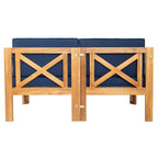 Patio Wood 5-Piece Sectional Sofa Seating Group Set with Cushions
