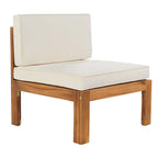 Patio Wood 5-Piece Sectional Sofa Seating Group Set with Cushions