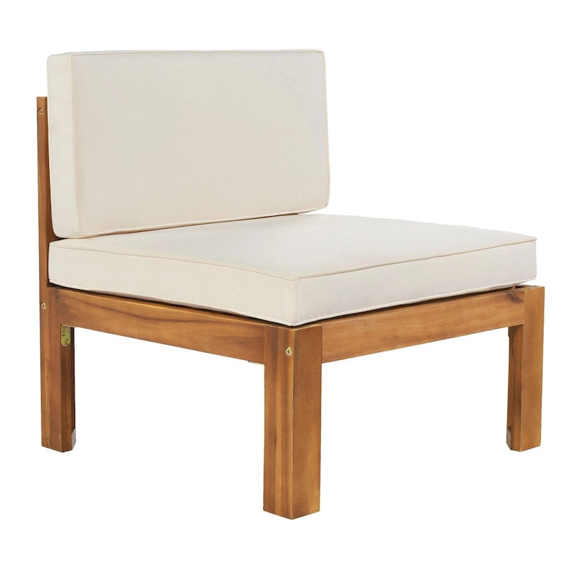 Patio Wood 5-Piece Sectional Sofa Seating Group Set with Cushions