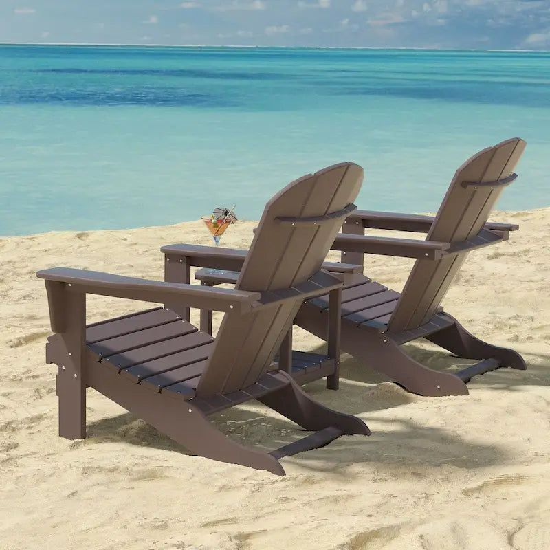 Outdoor Recycled Plastic Curveback Adirondack Chair(Set of 2)