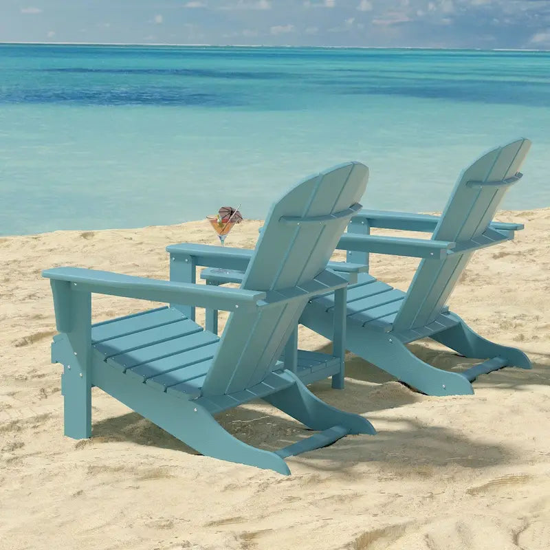 Outdoor Recycled Plastic Curveback Adirondack Chair(Set of 2)