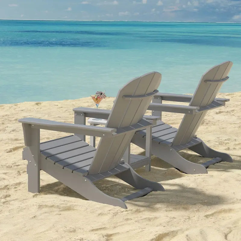 Outdoor Recycled Plastic Curveback Adirondack Chair(Set of 2)