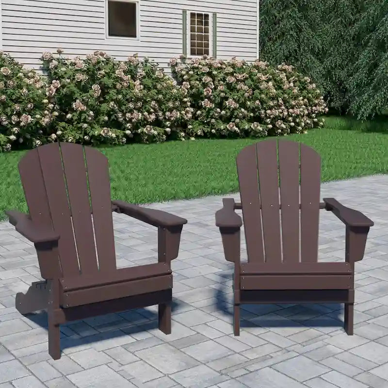 Outdoor Recycled Plastic Curveback Adirondack Chair(Set of 2)