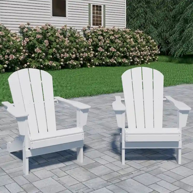 Outdoor Recycled Plastic Curveback Adirondack Chair(Set of 2)