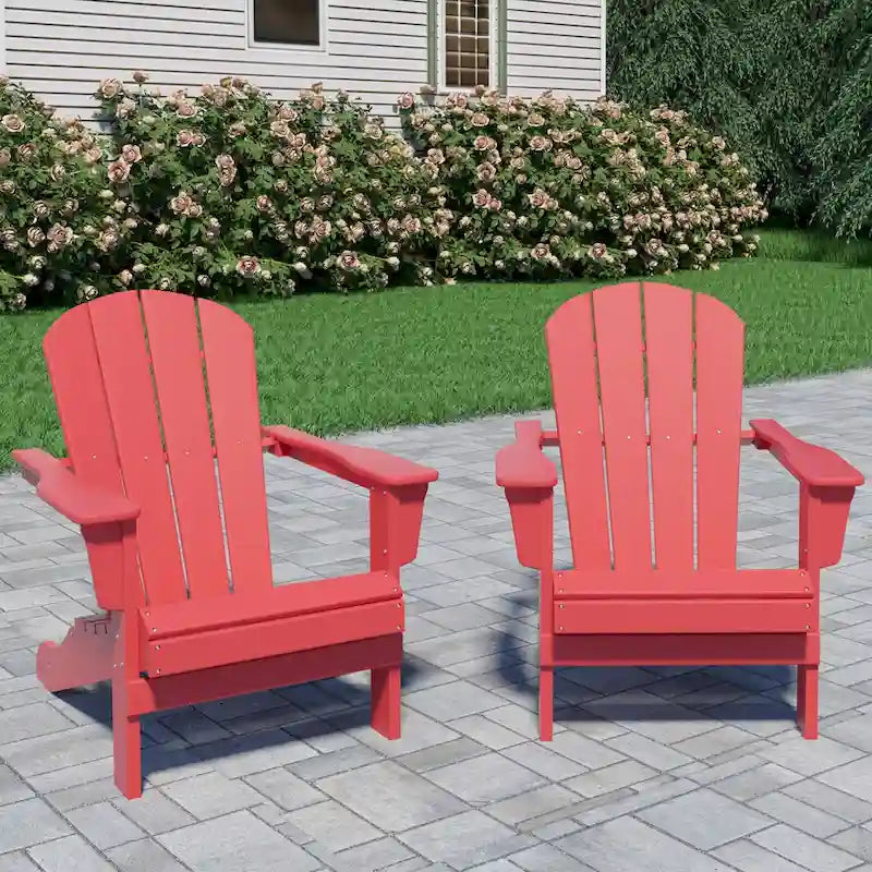Outdoor Recycled Plastic Curveback Adirondack Chair(Set of 2)