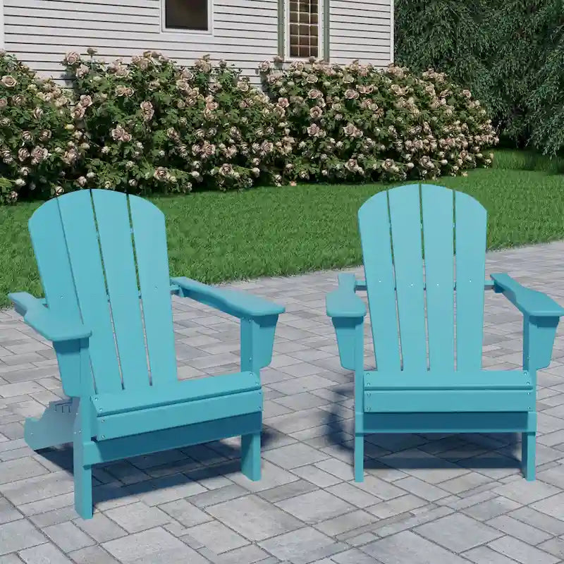 Outdoor Recycled Plastic Curveback Adirondack Chair(Set of 2)
