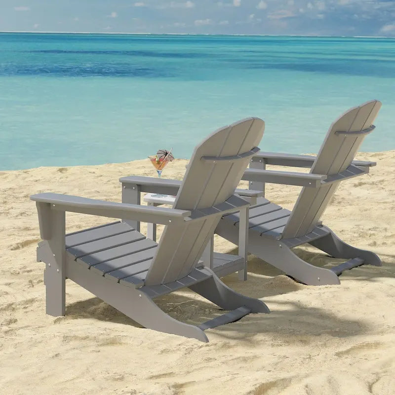 Outdoor Recycled Plastic Curveback Adirondack Chair(Set of 2)