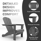 Outdoor Recycled Plastic Curveback Adirondack Chair(Set of 2)