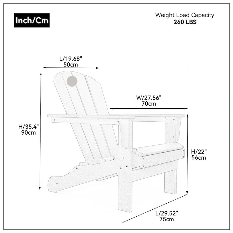 Outdoor Recycled Plastic Curveback Adirondack Chair(Set of 2)