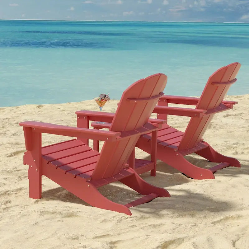 Outdoor Recycled Plastic Curveback Adirondack Chair(Set of 2)