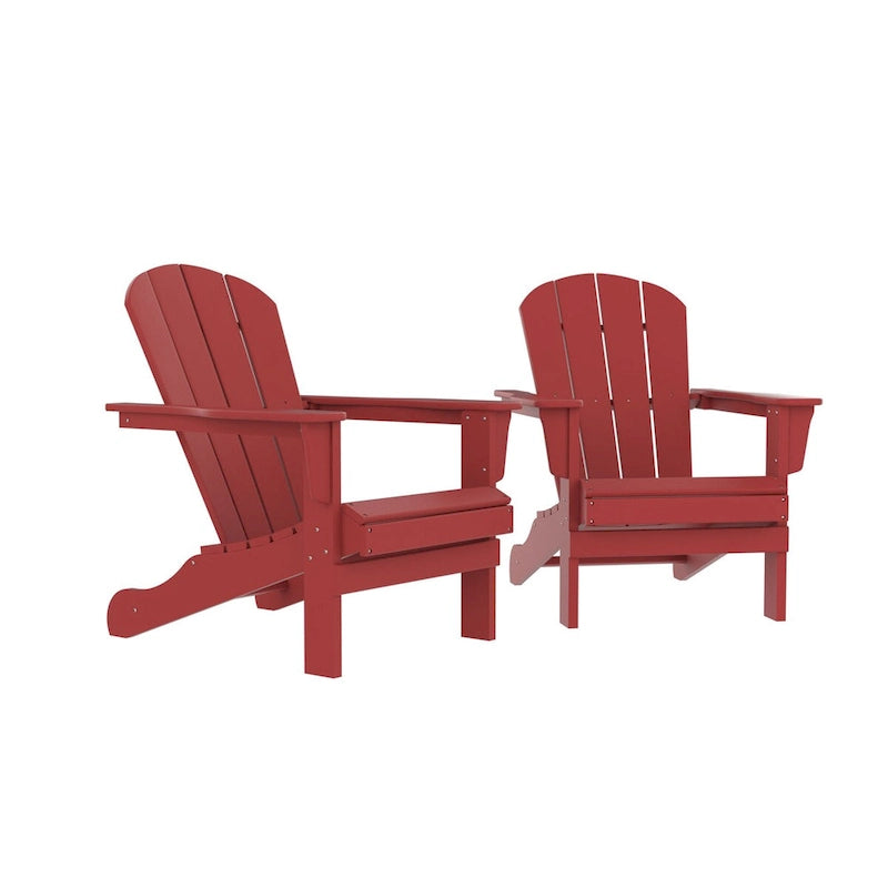 Outdoor Recycled Plastic Curveback Adirondack Chair(Set of 2)