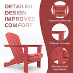 Outdoor Recycled Plastic Curveback Adirondack Chair(Set of 2)