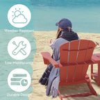 Outdoor Recycled Plastic Curveback Adirondack Chair(Set of 2)