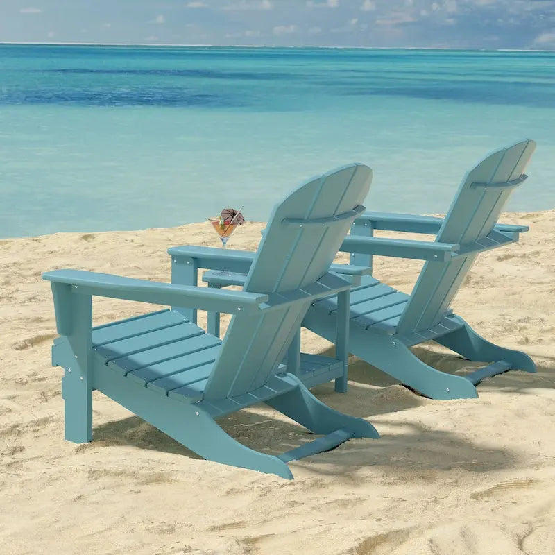 Outdoor Recycled Plastic Curveback Adirondack Chair(Set of 2)