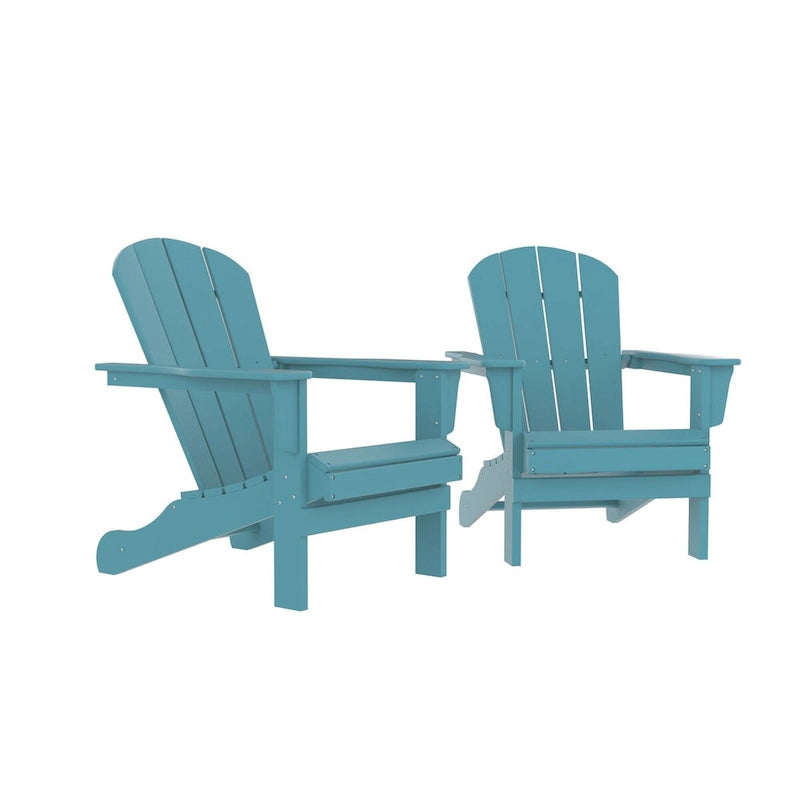Outdoor Recycled Plastic Curveback Adirondack Chair(Set of 2)
