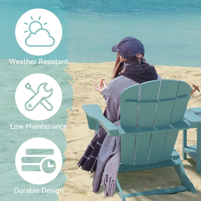 Outdoor Recycled Plastic Curveback Adirondack Chair(Set of 2)