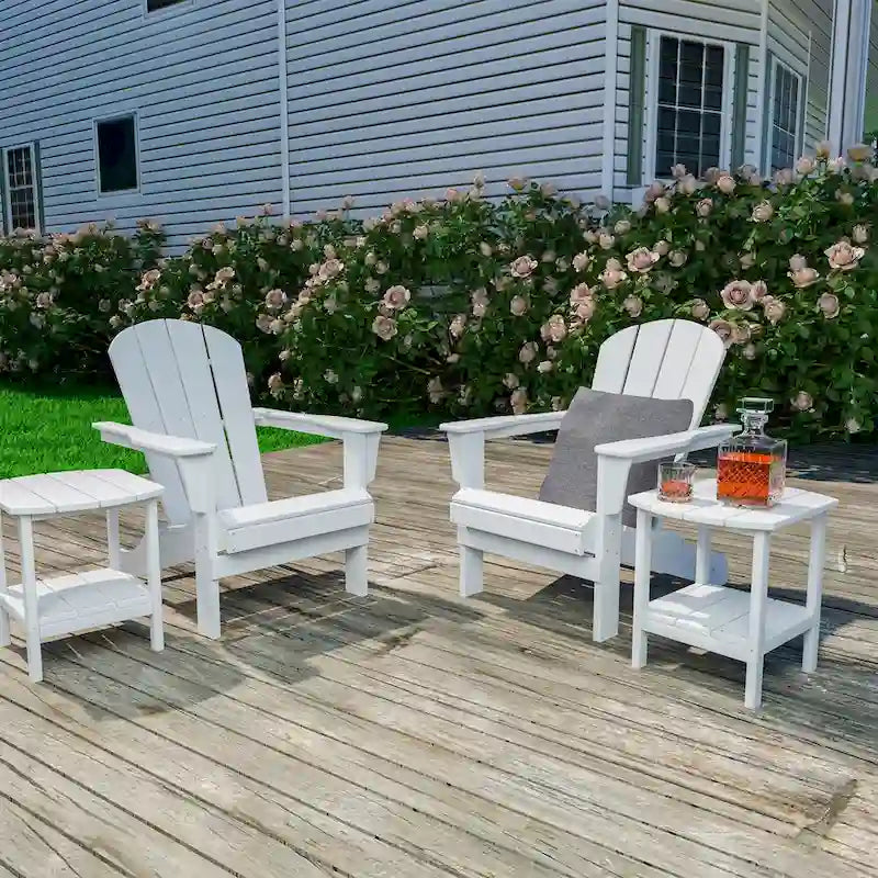 Outdoor Recycled Plastic Curveback Adirondack Chair(Set of 2)