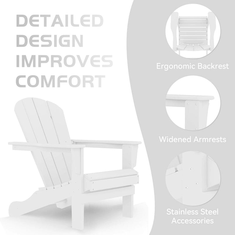 Outdoor Recycled Plastic Curveback Adirondack Chair(Set of 2)
